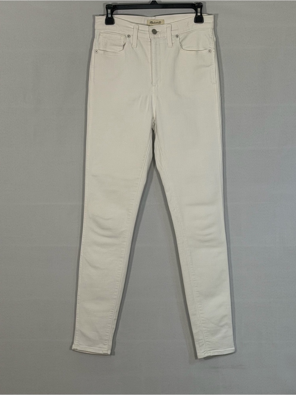 Madewell 10” High Rise Skinny Jeans Women’s 28 Tall White Stretch Denim